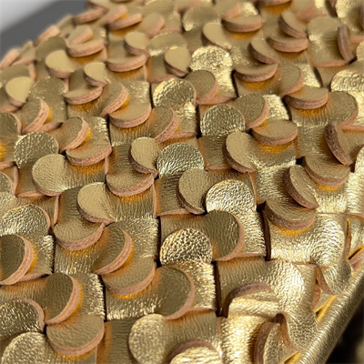 BV Knot Clutch In Metallic Lambskin Leather Gold Color