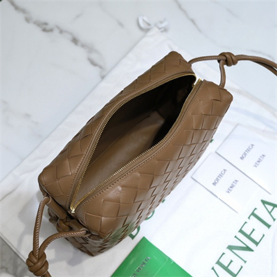 BV Small Loop Camera Bag In Lambskin Leather Caramel Color