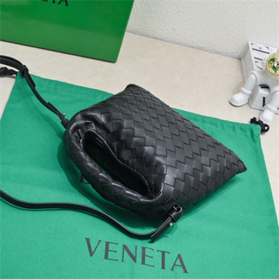 BV Mini Hop Cross Body Bag In Calfskin Leather Black Color