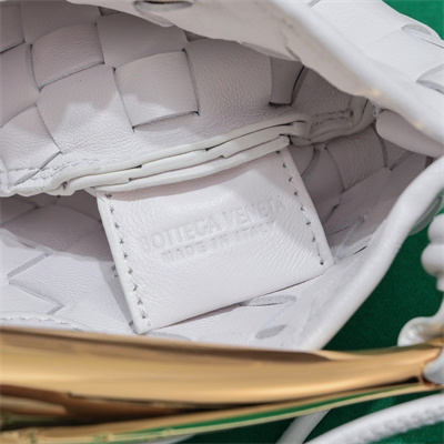 BV Mini Sardine Cross Body Bag In Lambskin White Color