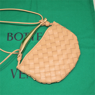 BV Mini Sardine Cross Body Bag In Lambskin Almond Color
