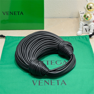BV Mini Tubular Double Knot Bag In Lambskin Leather Black Color