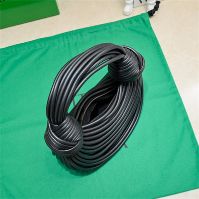 BV Mini Tubular Double Knot Bag In Lambskin Leather Black Color