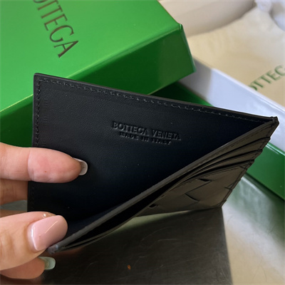 BV Card holder In Calfskin Leather Black