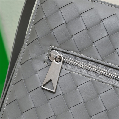 BV Small Intercciato Document Case With Wristlet In Lambskin Leather Thunder Color 80-9