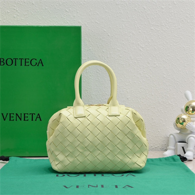 BV Mini Bauletto Bowling Bag In Lambskin Leather Ice Cream Color