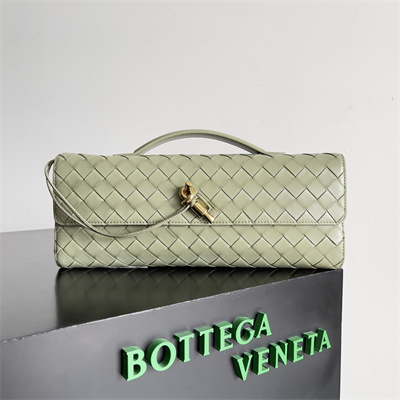 BV Long Clutch Andiamo With Handle In Lambskin Leather Travertine Color