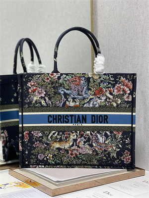 CD Large Book Tote D-Constellation Embroidery Black Multicolor