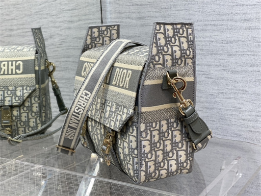 CD Medium Camp Bag Grey Oblique Jacquard Embroidery