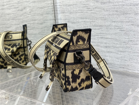 CD Small Camp Bag Beige and Black Mizza Embroidered