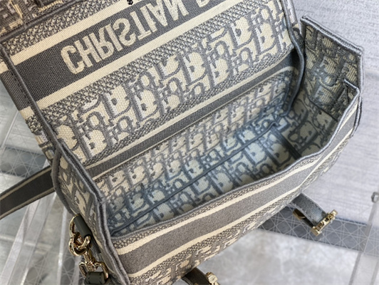 CD Small Camp Bag Grey Oblique Jacquard Embroidery