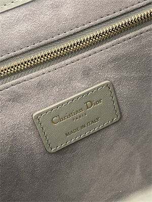 CD Small Book Tote With Strap Macrocannage Calfskin Stone Grey