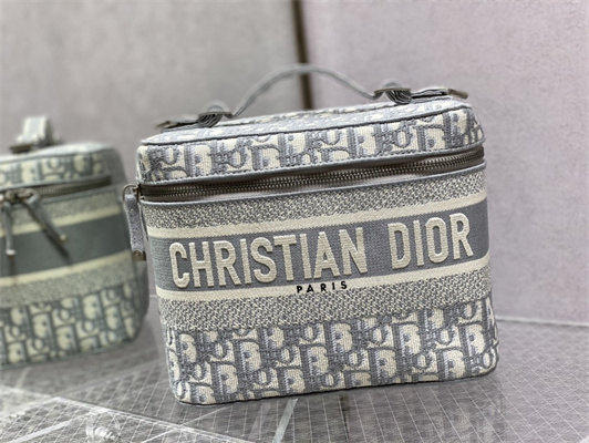 CD TRAVEL VANITY CASE Dior Oblique Jacquard Grey