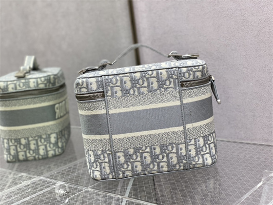 CD TRAVEL VANITY CASE Dior Oblique Jacquard Grey