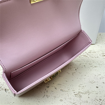 Celine Chain Shoulder Bag Cuir Triomphe In Shiny Calfskin Light Pink