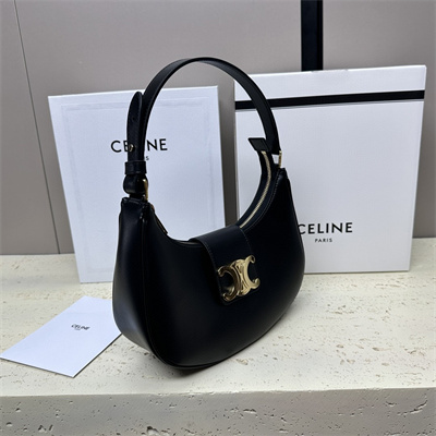 Celine Medium AVA Triomphe Bag In Smooth Calfskin Black