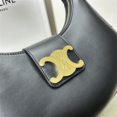 Celine Medium AVA Triomphe Bag In Smooth Calfskin Black
