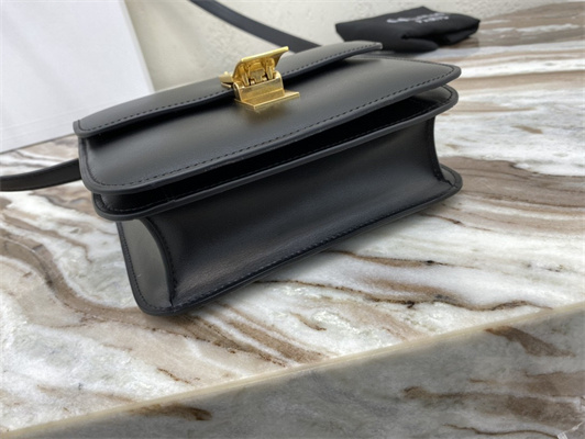 Celine Teen Classic Box Bag In Black Box Calfskin Leather