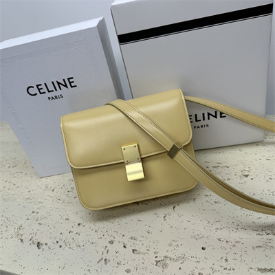 Celine Teen Classic Box Bag In Pollen Box Calfskin Leather