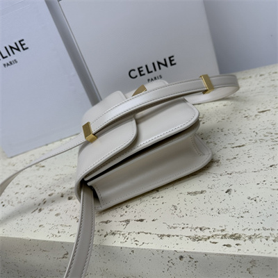 Celine Teen Classic Box Bag In Chalk Box Calfskin Leather