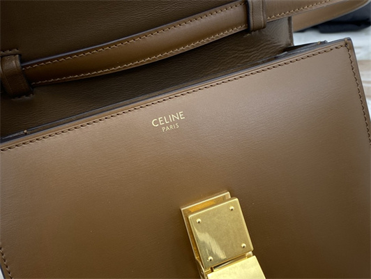 Celine Teen Classic Box Bag In Brown Box Calfskin Leather