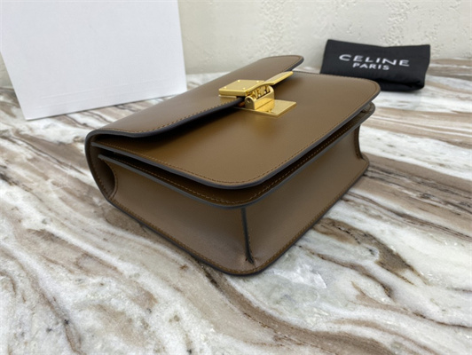Celine Teen Classic Box Bag In Brown Box Calfskin Leather