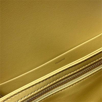 Celine Classique Triomphe Bag In Shiny Calfskin Pollen Color