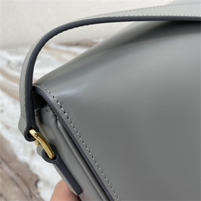 Celine Classique Triomphe Bag In Shiny Calfskin Grey Color