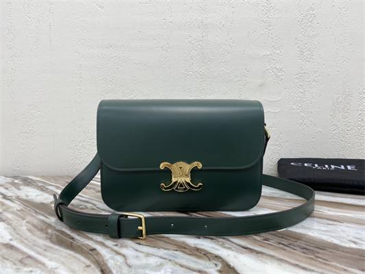 Celine Classique Triomphe Bag In Shiny Calfskin Amazone Color