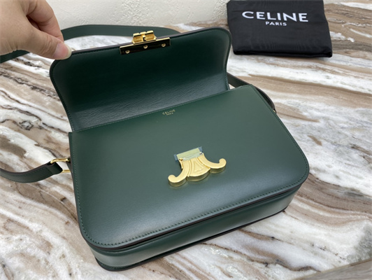 Celine Classique Triomphe Bag In Shiny Calfskin Amazone Color
