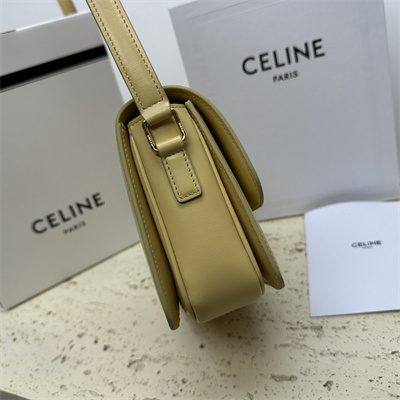 Celine Teen Triomphe Bag In Shiny Calfskin Pollen Color