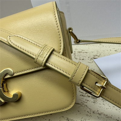 Celine Teen Triomphe Bag In Shiny Calfskin Pollen Color