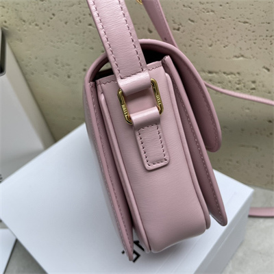 Celine Teen Triomphe Bag In Shiny Calfskin Pink Color