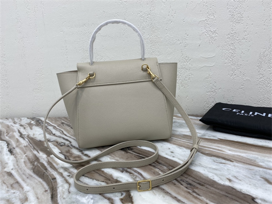 Celine Nano Belt Bag In Light Beige Grained Calfskin