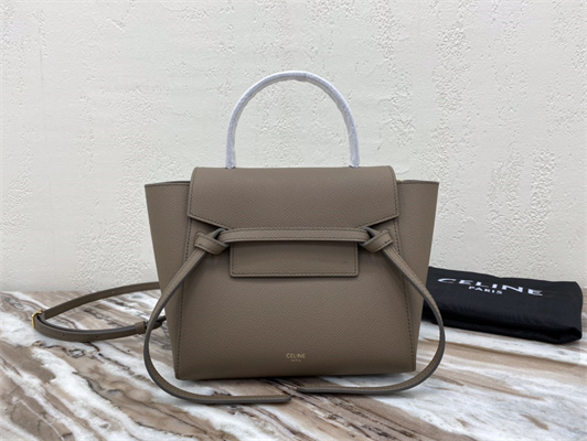 Celine Nano Belt Bag In Taupe Grained Calfskin
