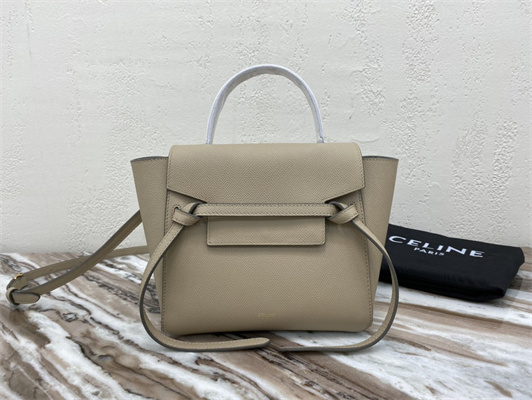 Celine Nano Belt Bag In Light Taupe Grained Calfskin