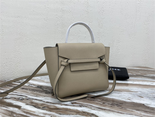 Celine Nano Belt Bag In Light Taupe Grained Calfskin