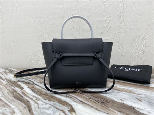 Celine Nano Belt Bag In Black Grained Calfskin