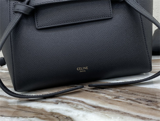 Celine Nano Belt Bag In Black Grained Calfskin