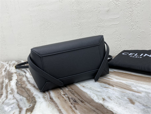 Celine Nano Belt Bag In Black Grained Calfskin
