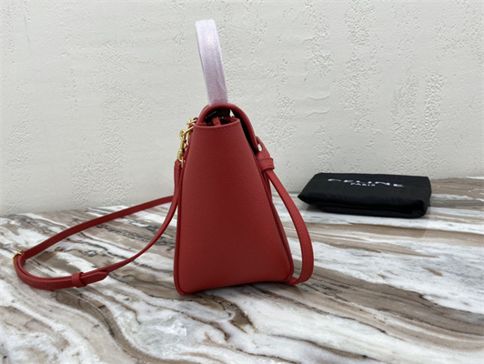 Celine Nano Belt Bag In Red Grained Calfskin