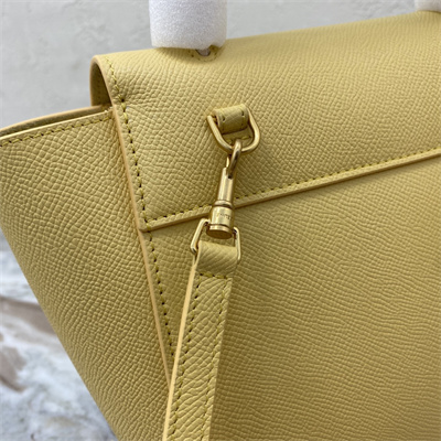 Celine Nano Belt Bag In Yellow Grained Calfskin