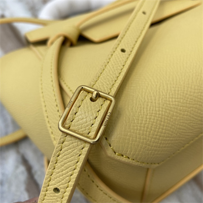Celine Nano Belt Bag In Yellow Grained Calfskin