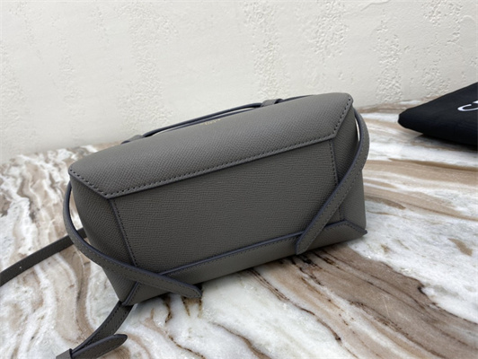 Celine Nano Belt Bag In Grey Grained Calfskin