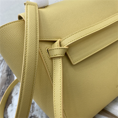Celine Micro Belt Bag In Yellow Grained Calfskin