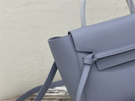 Celine Micro Belt Bag In Arctic Blue Grained Calfskin