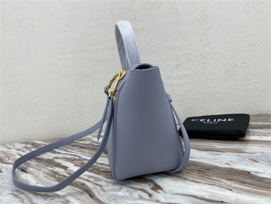 Celine Micro Belt Bag In Arctic Blue Grained Calfskin