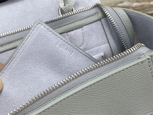 Celine Micro Belt Bag In Dusty Blue Grained Calfskin