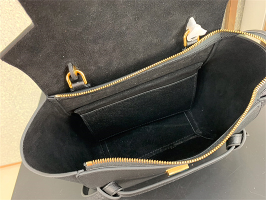 Celine Micro Belt Bag In Black Grained Calfskin