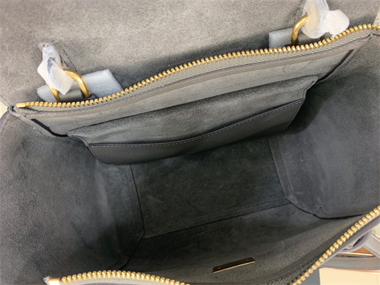 Celine Micro Belt Bag In Grey Grained Calfskin